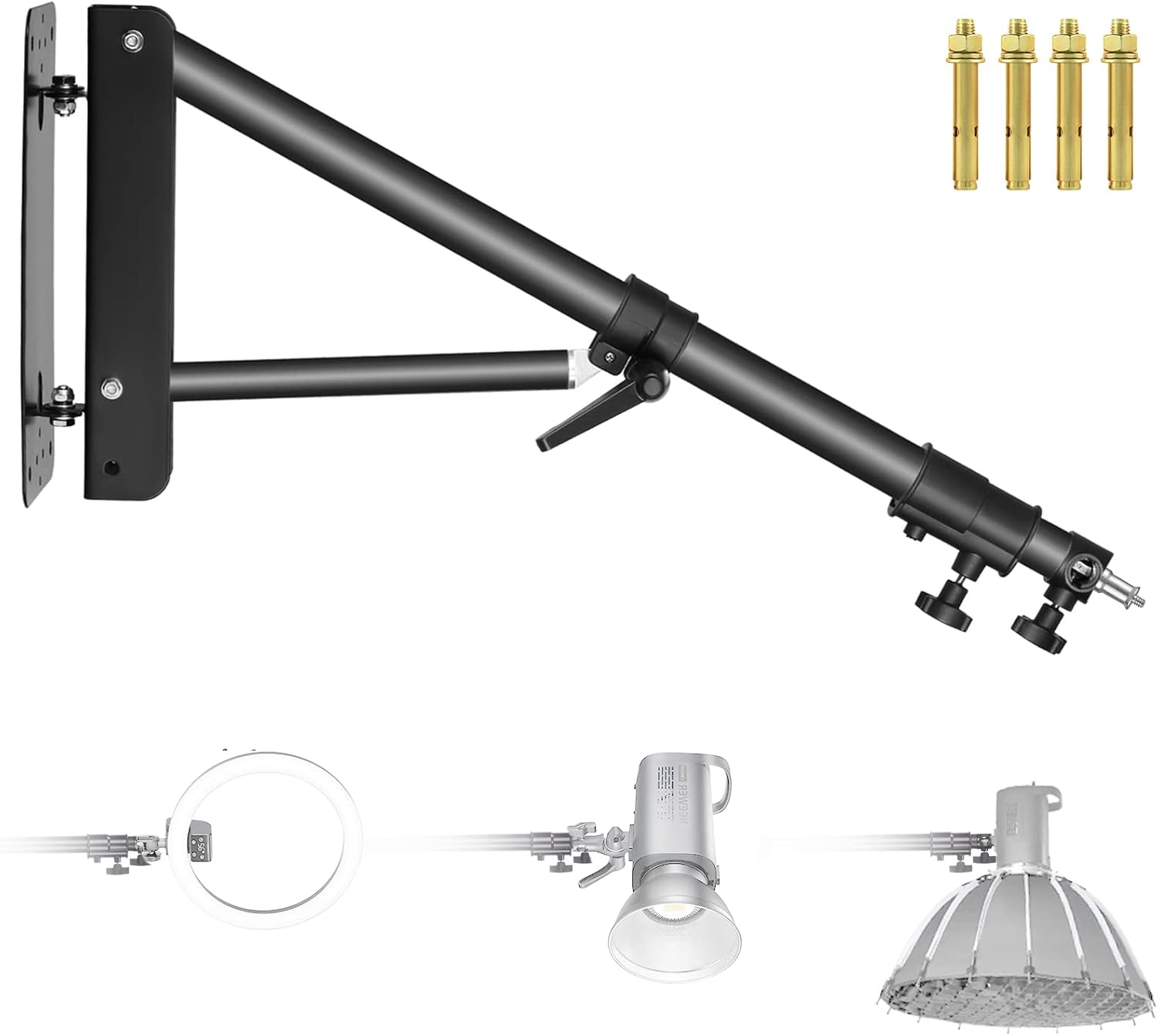 Photography Lighting Triangle - Neewer Wall Mounting Triangle Boom Arm