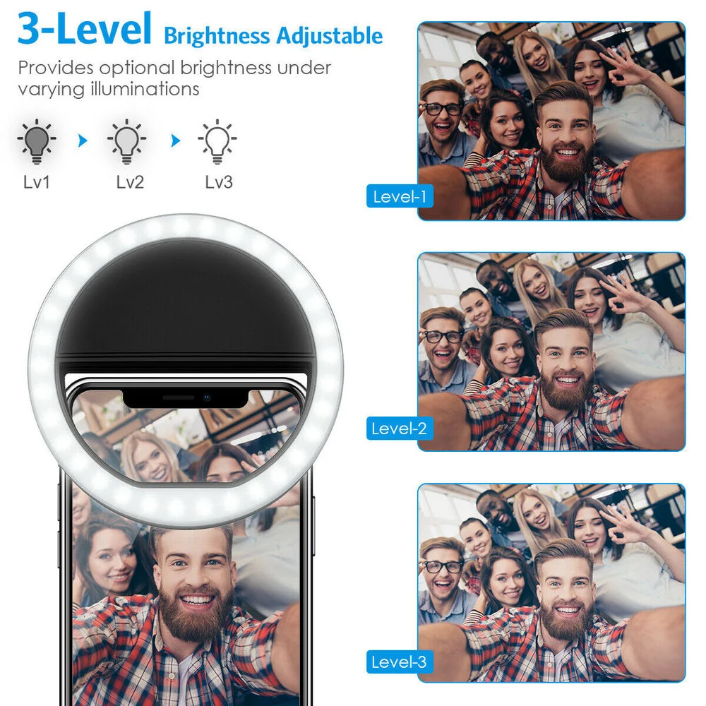Rechargeable Clip On Selfie Ri - Photography Lighting Portable ulasan dan harga