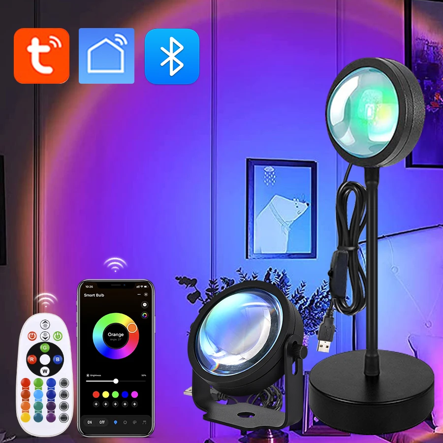 Tuya Smart Sunset Projector La - Photography Lighting Mood ulasan dan harga
