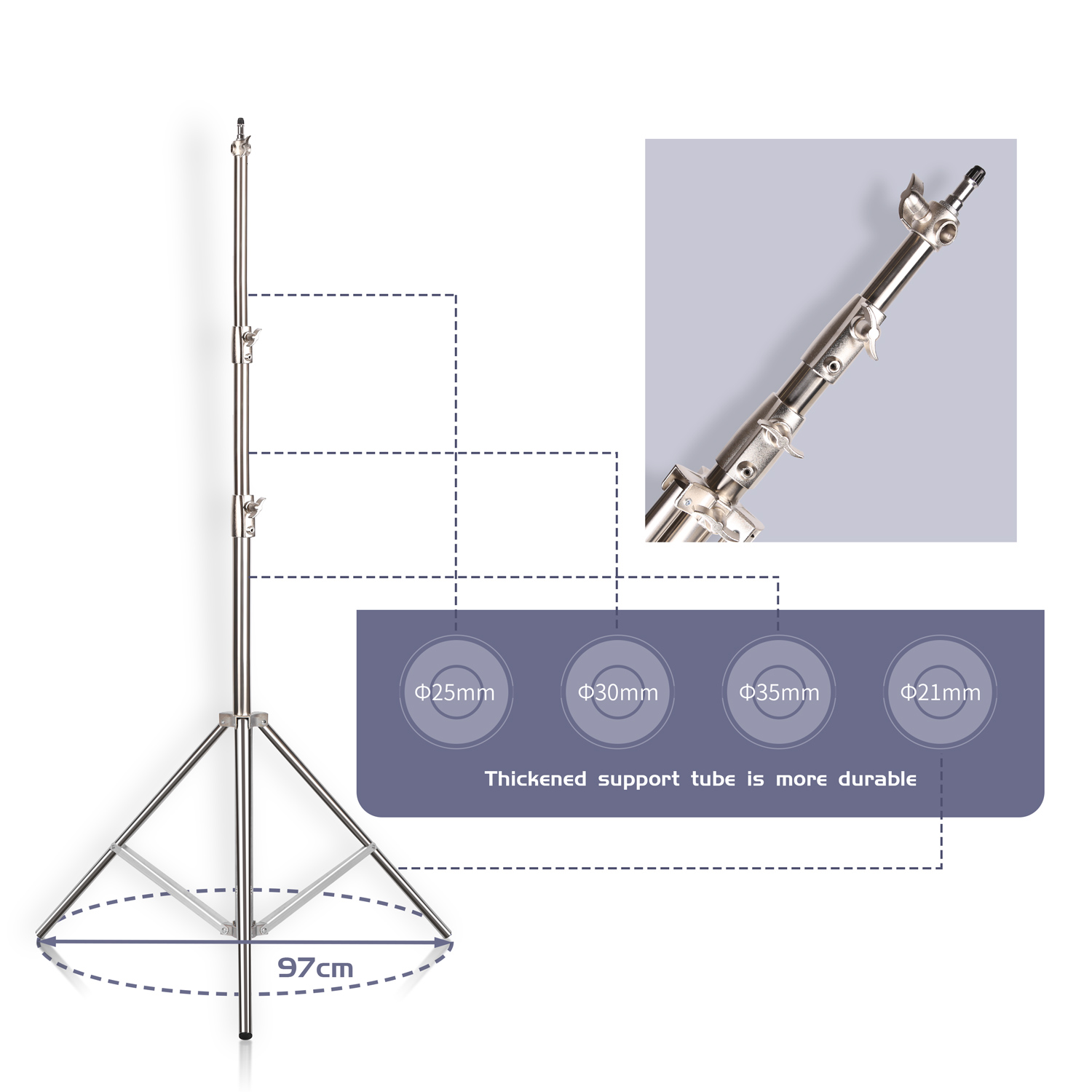 SH 2.8M Stainless Steel Light  - Photography Lighting Background ulasan dan harga