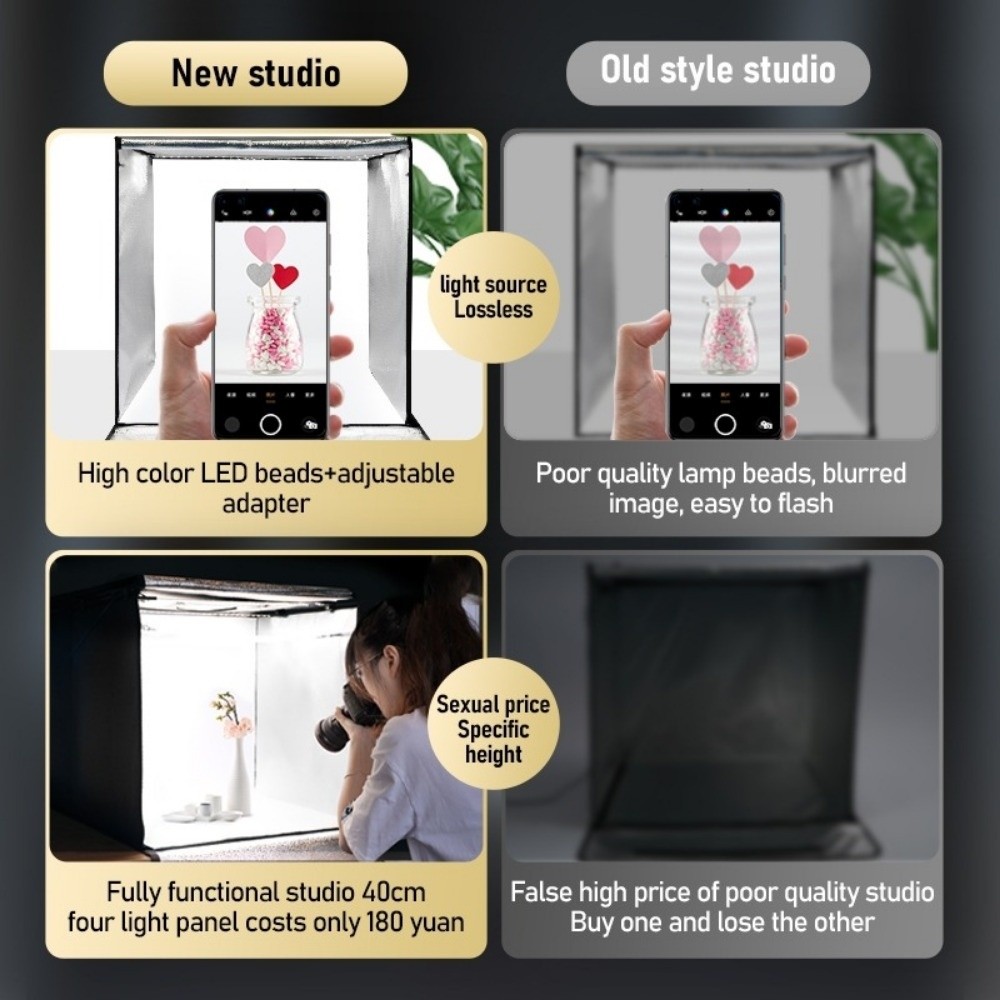 45/65cm LED Soft Light Box Min - Photography Lighting Background ulasan dan harga