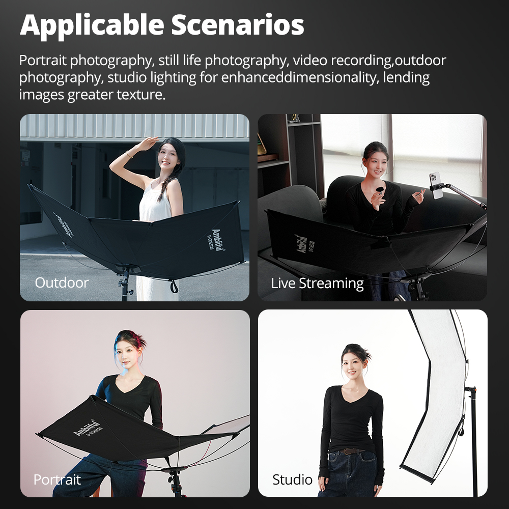 AMBITFUL 3in1 U-Type Light Dif - Photography Lighting Types ulasan dan harga