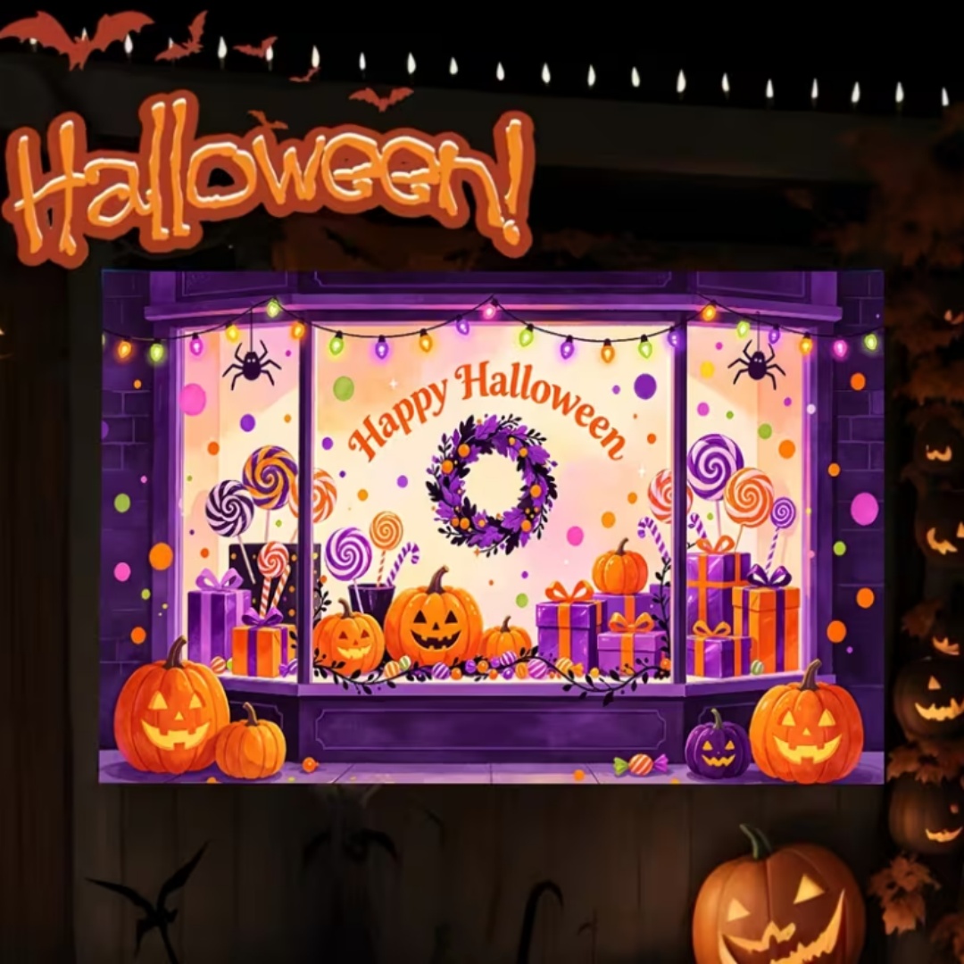 Purple Halloween Shop Theme Pa - Photography Lighting Background ulasan dan harga