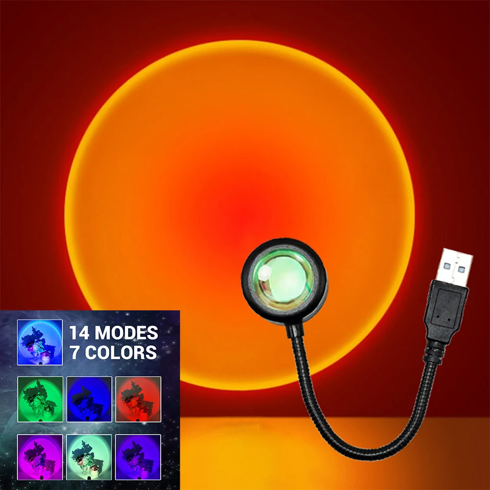 HOMEFISH USB Sunset Projector  - Photography Lighting Mood ulasan dan harga