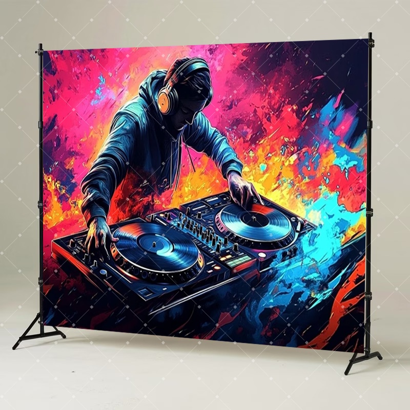 Hip Hop Music DJ Party Decorat - Photography Lighting Background ulasan dan harga